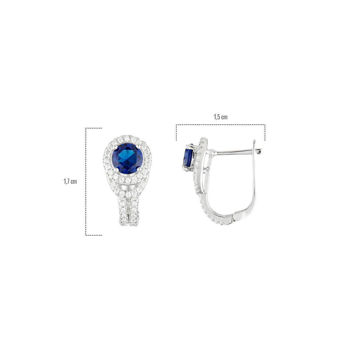 Boucles d'oreilles en argent et oxydes de zirconium "Impératrice" Boucles d'oreilles en argent et oxydes de zirconium "Impératrice"