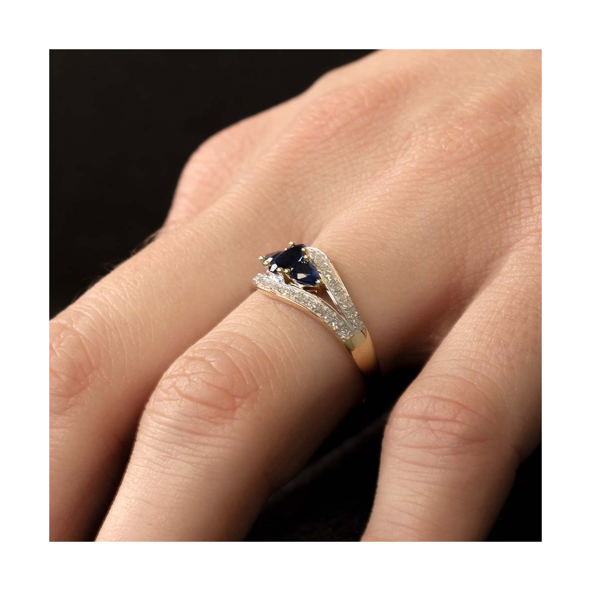 Bague " Francine" Or jaune et Saphir