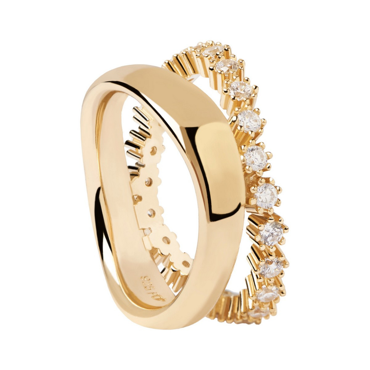 PDPAOLA Bague - Motion Gold - en argent plaqué or - AN01-463