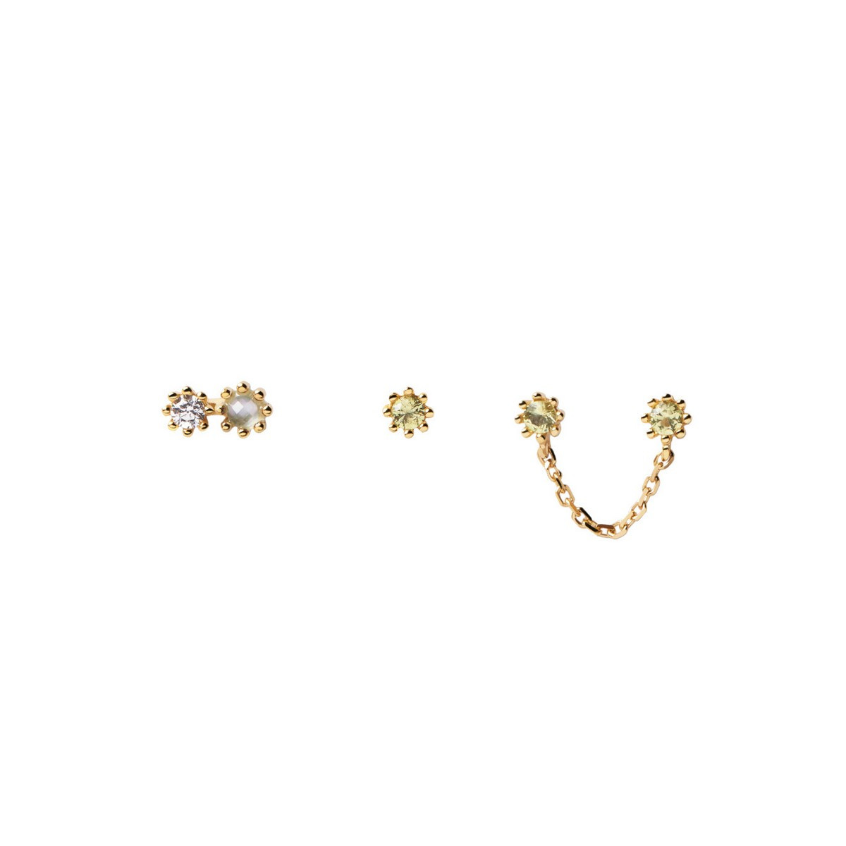 PDPAOLA Boucles d'Oreilles - Kara Gold Set - en argent plaqué or - BU01-050-U