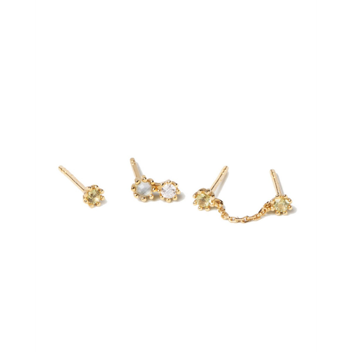 PDPAOLA Boucles d'Oreilles - Kara Gold Set - en argent plaqué or - BU01-050-U