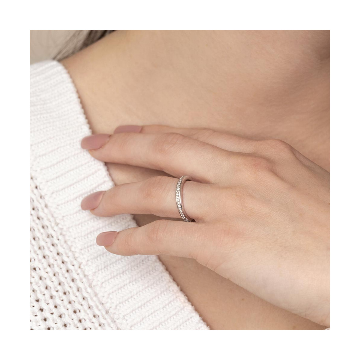 Bague Alliance "Prestige" Or blanc et Diamants Bague Alliance "Prestige" Or blanc et Diamants