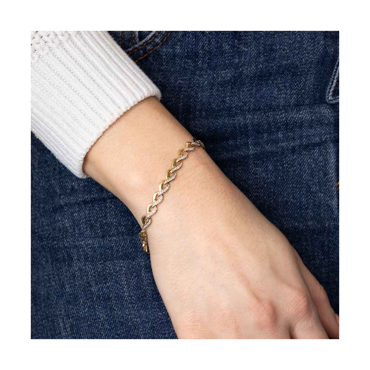 Bracelet Or Jaune et Diamant Bracelet Diamants 0,51/115"Sélène"
