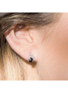 Boucles d'oreilles Or Blanc Diamant et Saphir