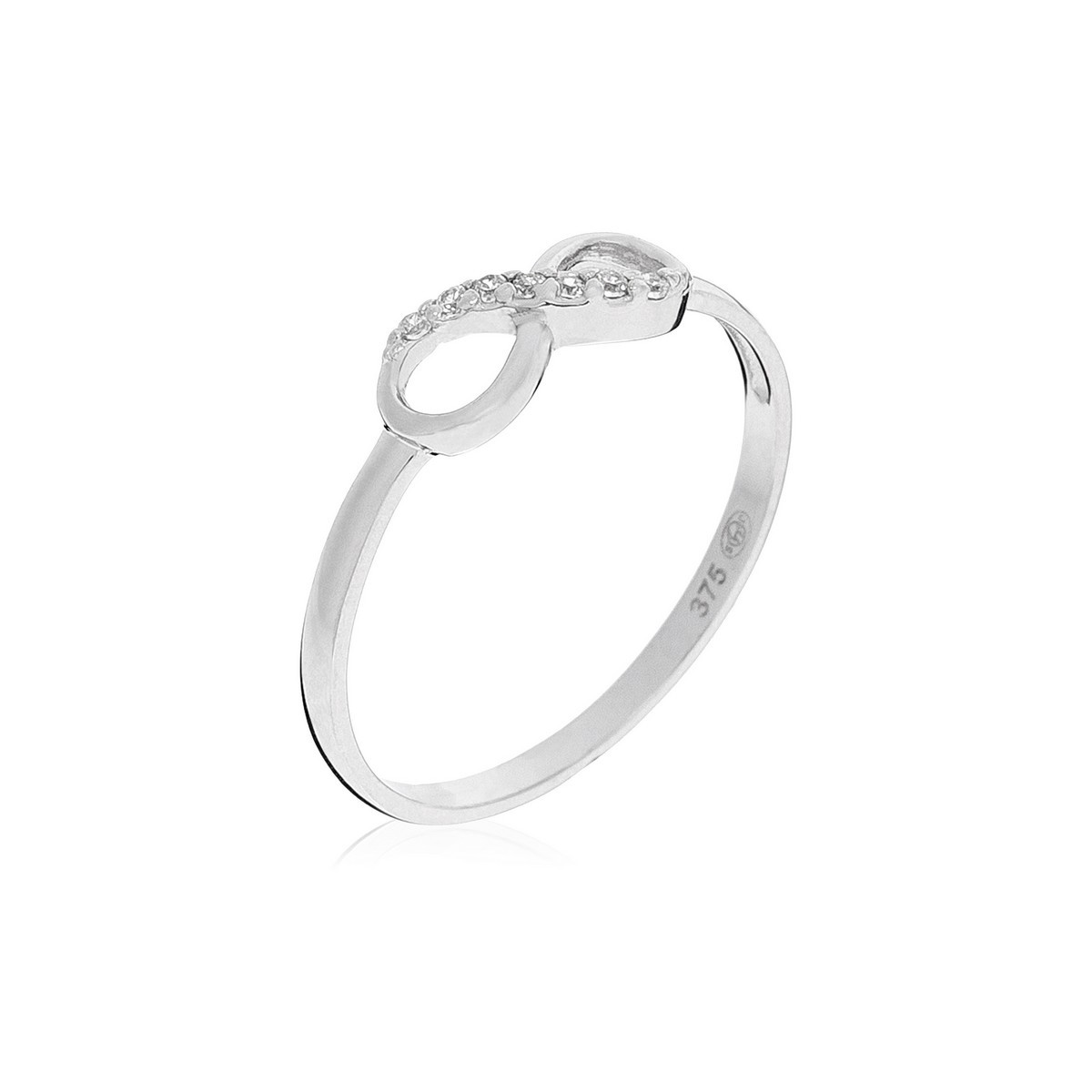 Bague "Infinity" Or Blanc 375/1000 Bague "Union" Or blanc
