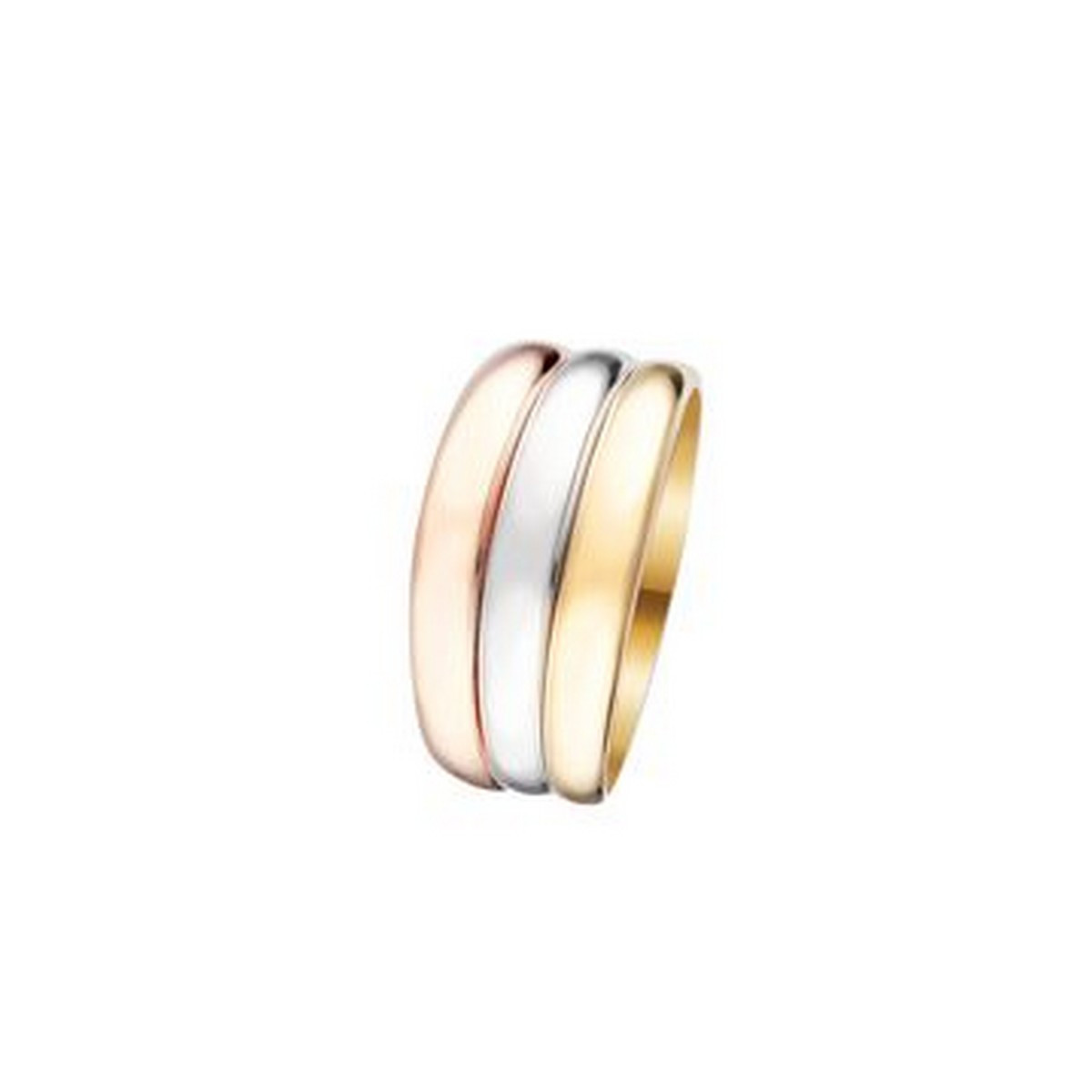 Bague "Trio arc-en-ciel" Or Tricolore 375/1000 Bague "Trio arc-en-ciel" Or Tricolore