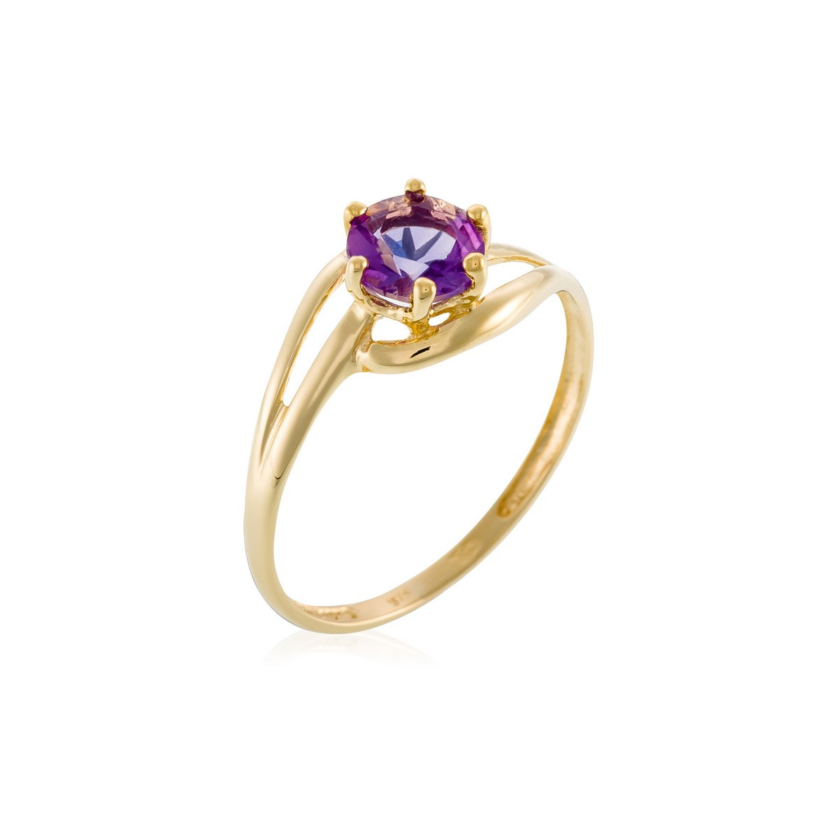 Bague "Céleste d'Amèthe" Or Jaune 375/1000 Bague "Céleste d'Amèthe" Or Jaune et Améthyste