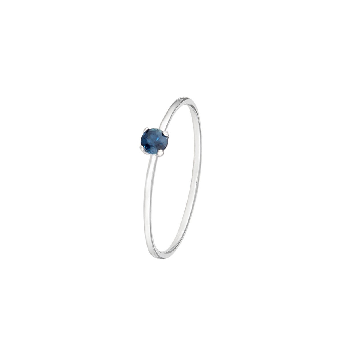 Bague "Only One 0,54ct/1" Saphir, Or Blanc 375/1000 Bague "Nostalgie" Or blanc