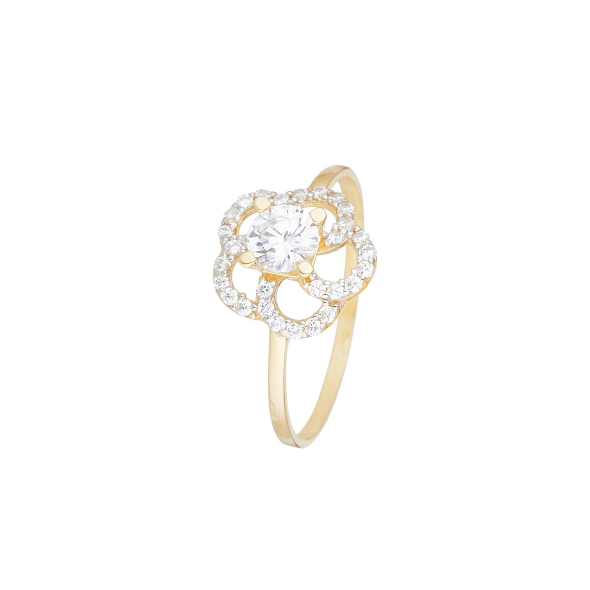 Bague "Marguerite jolie" Or Jaune et Zirconium