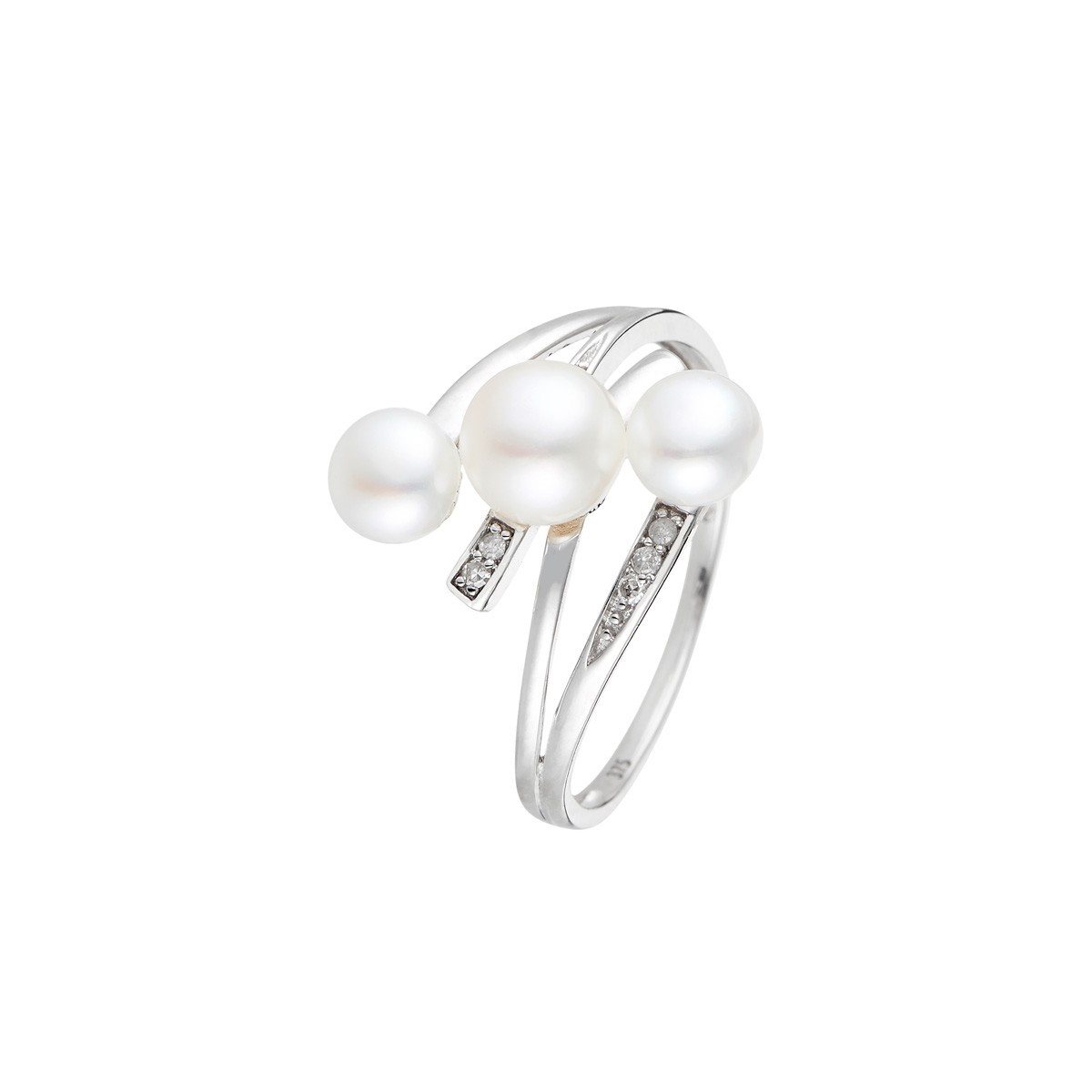 Bague " Justine" Or blanc et Perle