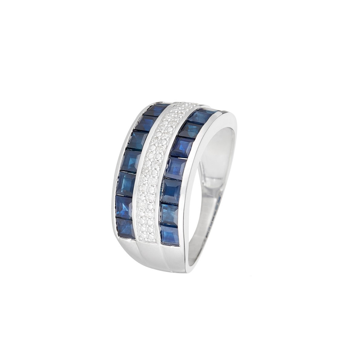 Bague "Lahad Saphir" Or et Diamants Bague "Axelle" Or blanc et Saphir