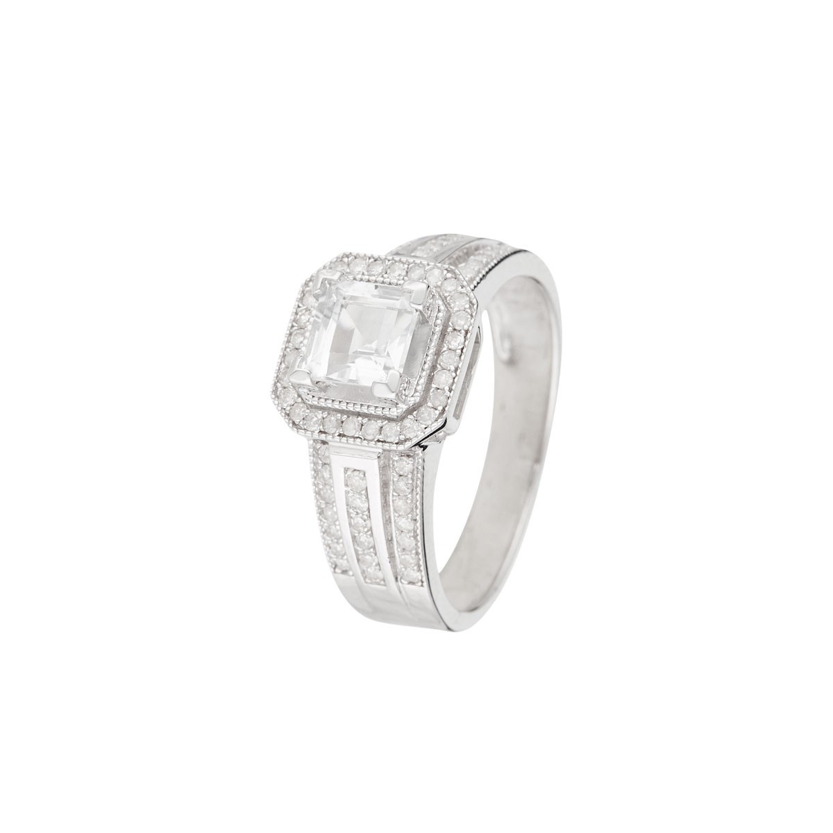 Bague "Remban Topaze" Or et Diamants Bague "Iseult" Or blanc et Topaze