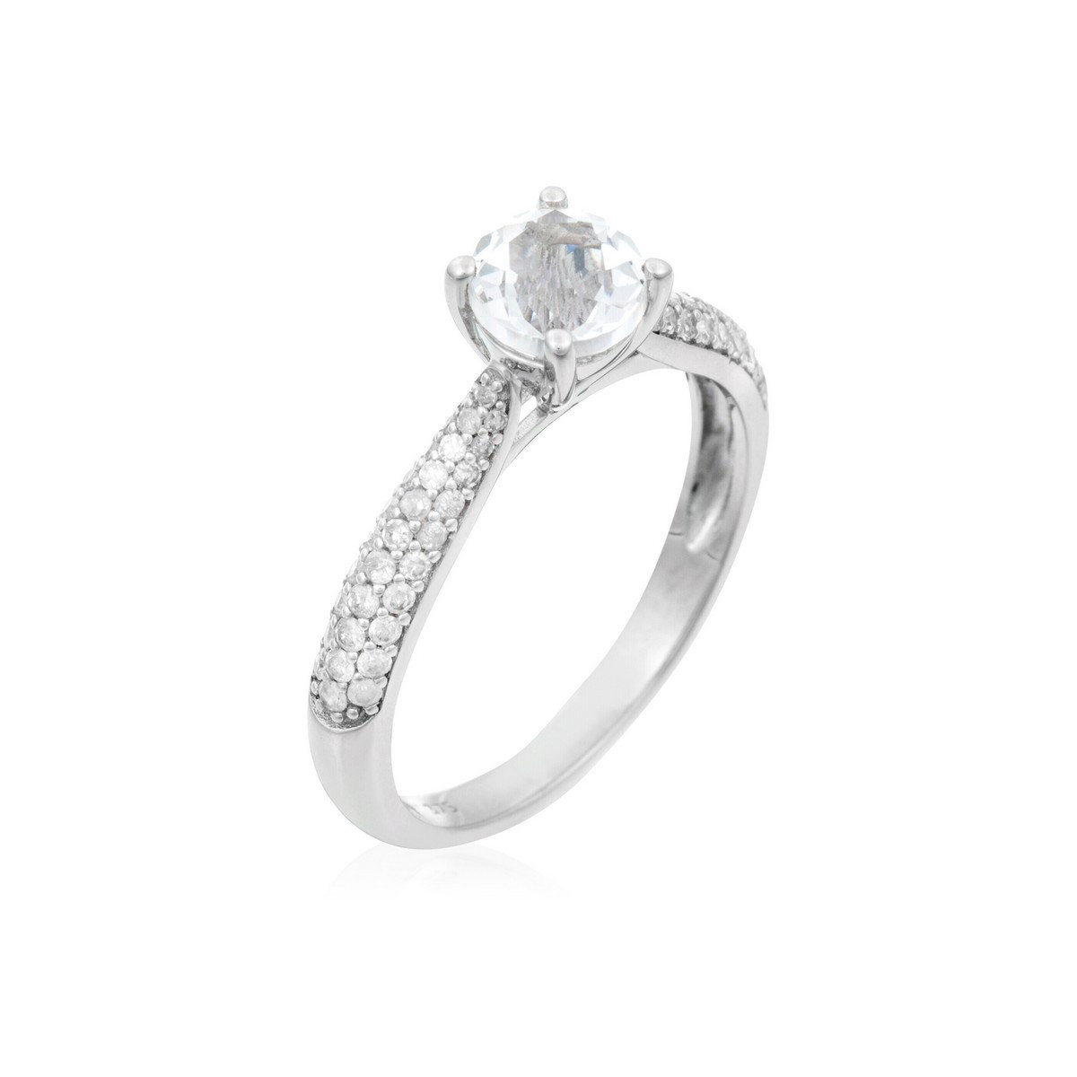 Bague "Thalia" Or blanc et Topaze
