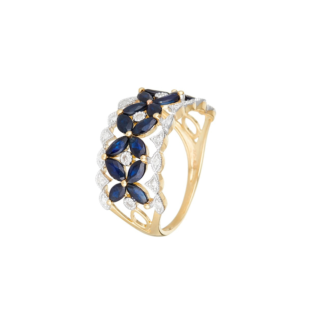 Bague "Setar Saphir" Or et Diamants Bague "Louane" Or jaune et Saphir