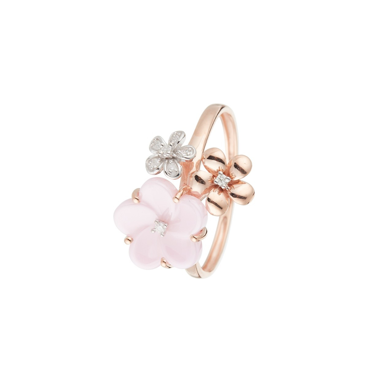 Bague "Floraisons" Or et Diamants Bague " Rose" Or rose et Diamant