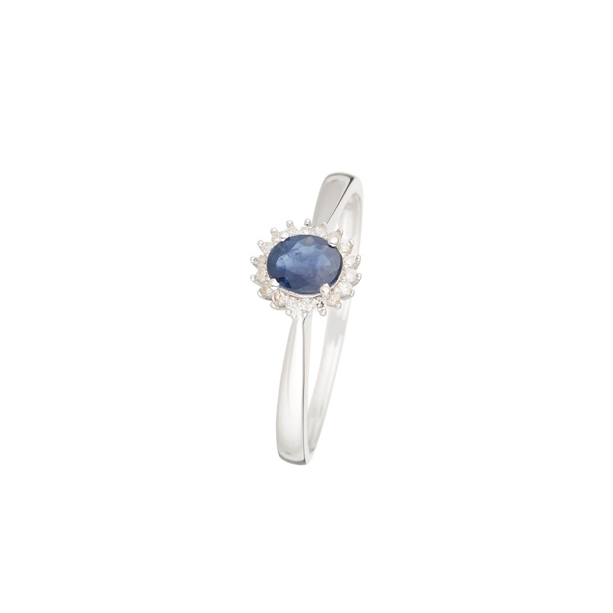 Bague " Clara" Or blanc et Saphir
