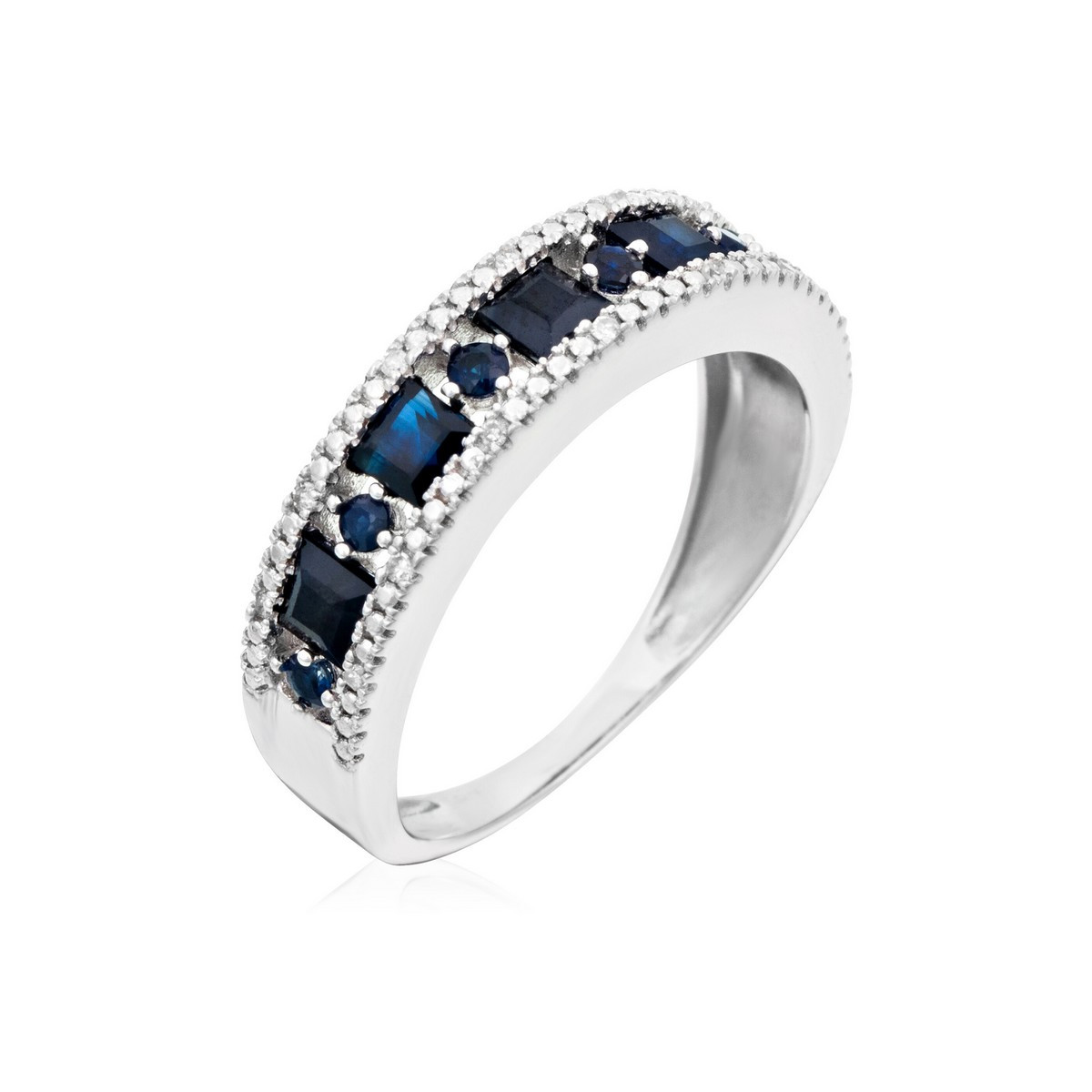 Bague "Léonie" Or blanc et Saphir
