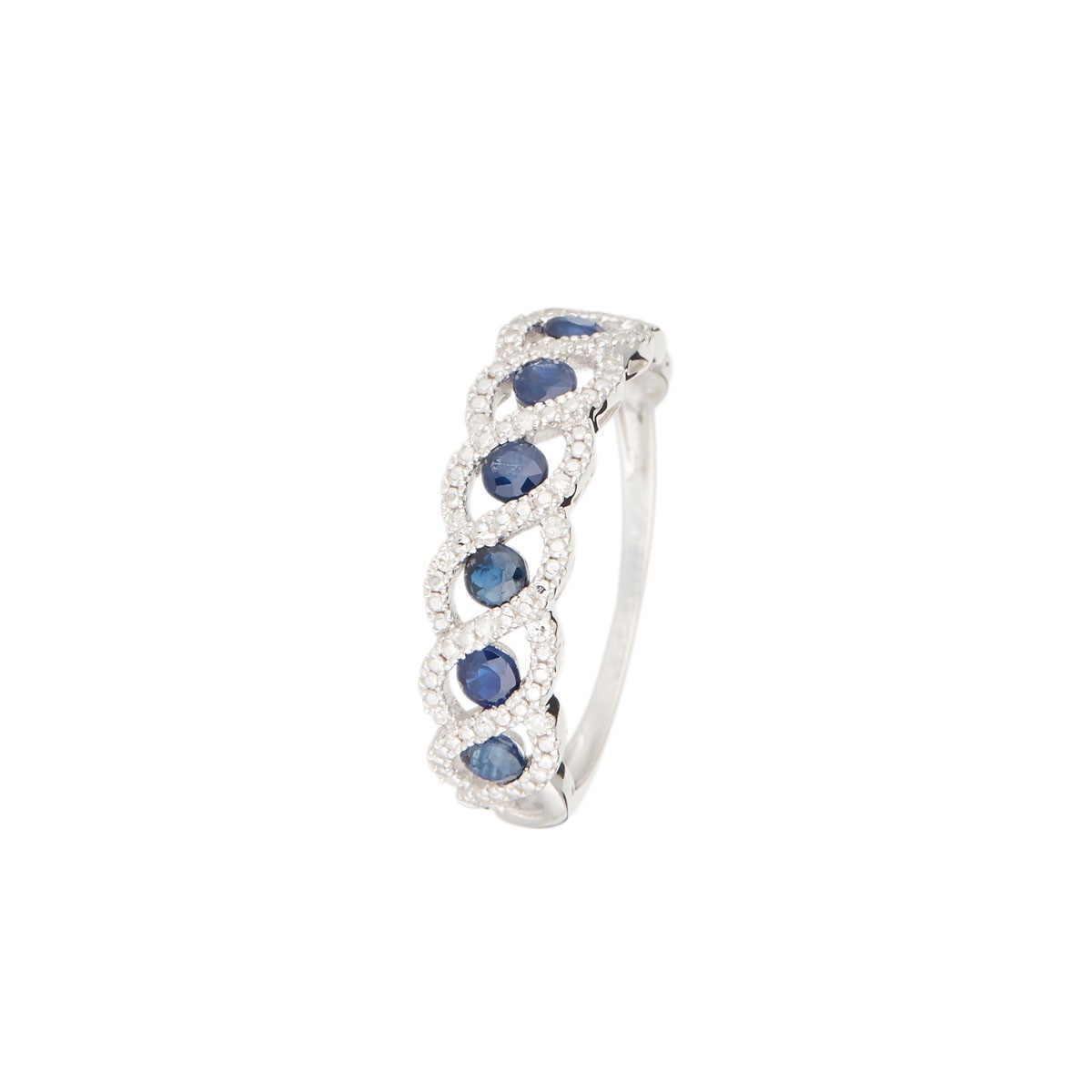 Bague "Mélodie" Or blanc et Saphir