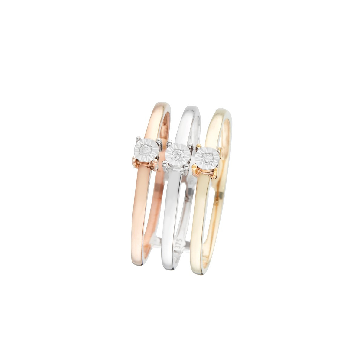 Bague " Ambre" Or tricolore et Diamant