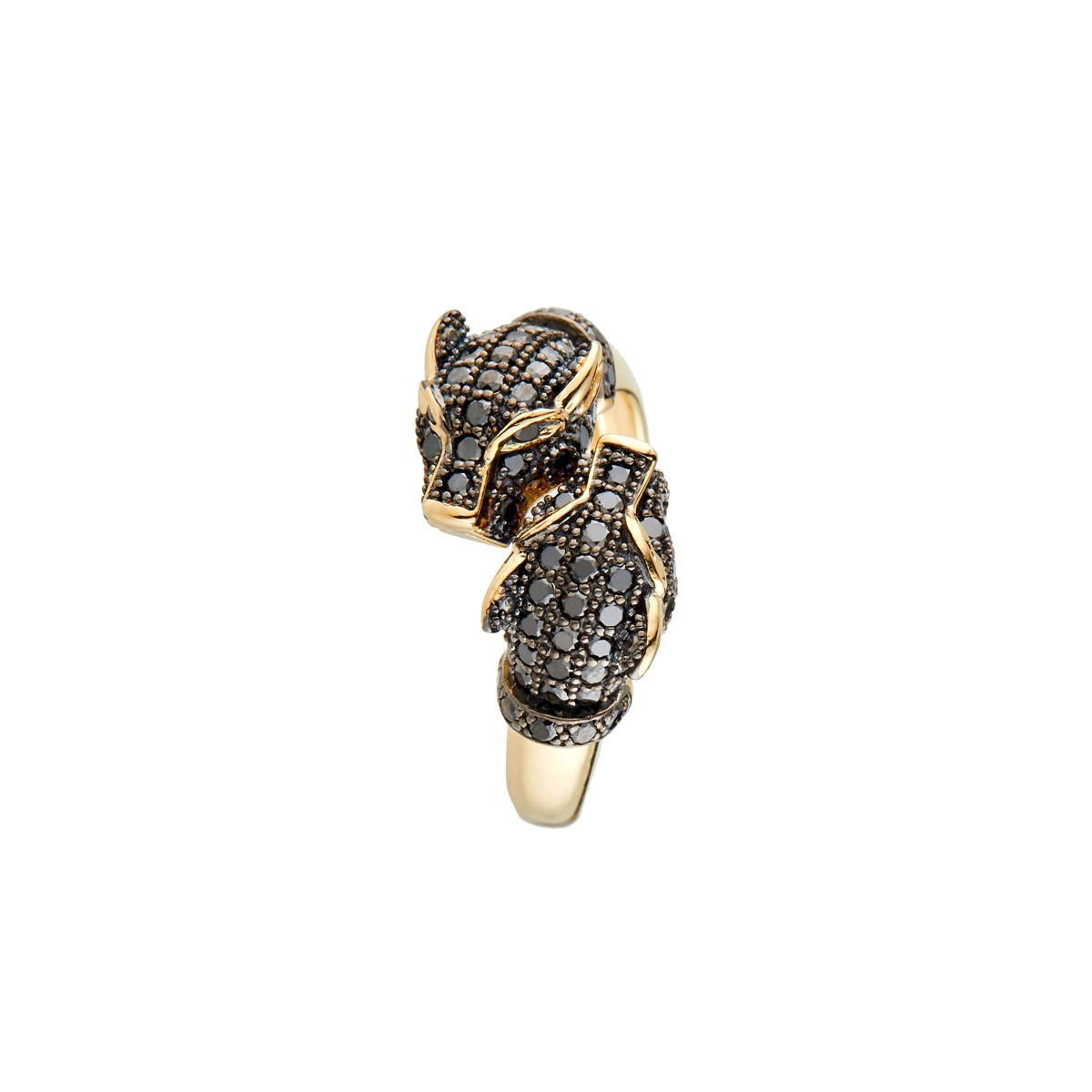 Bague "Amour de Panthères" Or et Diamants Bague "Les Panthères noires" Or jaune et Diamant
