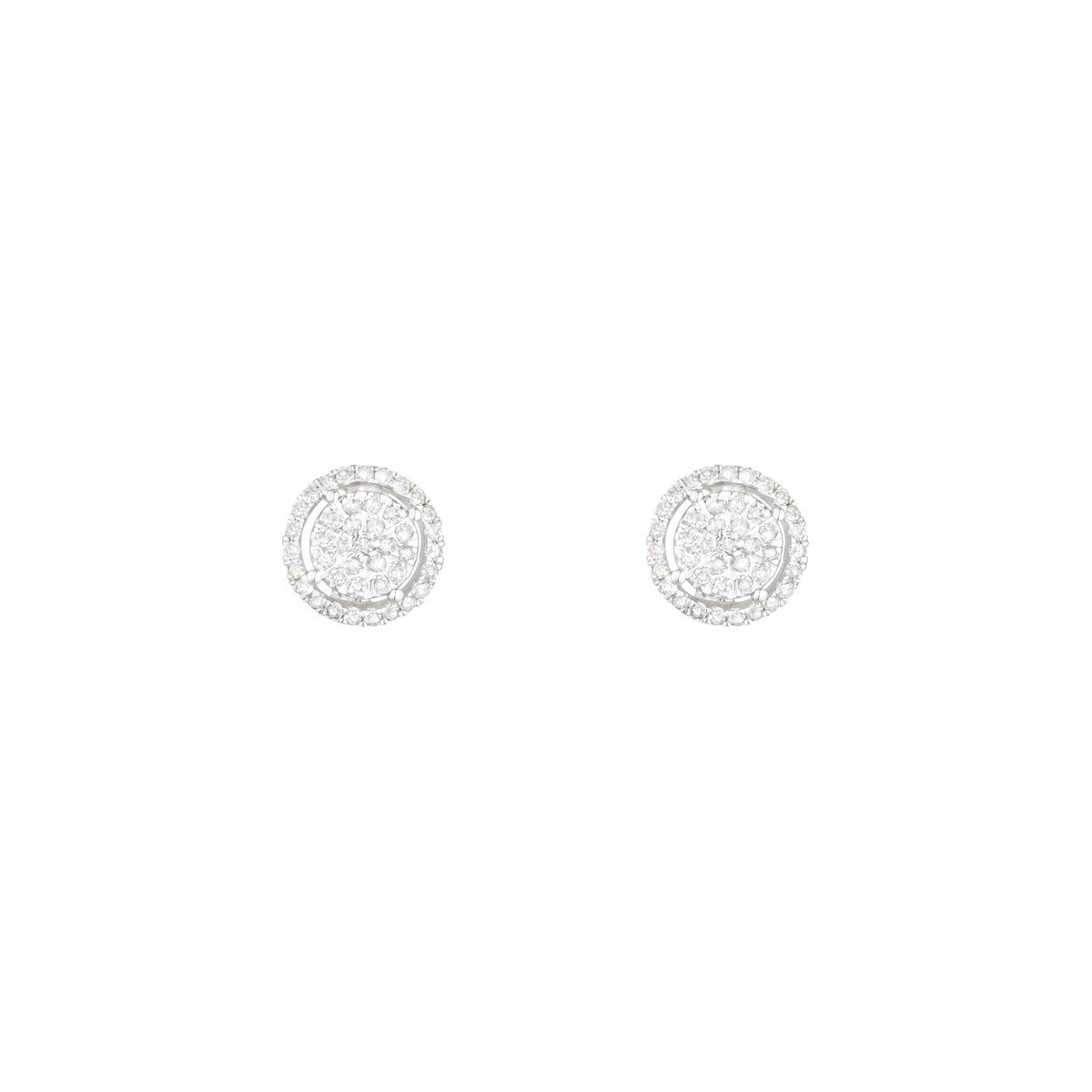 Boucles d'oreilles "Margueritte" Or blanc et Diamant