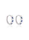 Boucle d'oreilles "Créoles Océan" 9,5 mm Or Blanc 375/1000