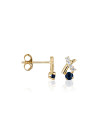 Boucles d'Oreilles "Bleu précieux" Or Jaune 375/1000