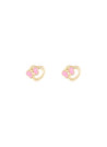 Boucles d'oreilles enfant "Cœurs Rose" Or Jaune 375/1000