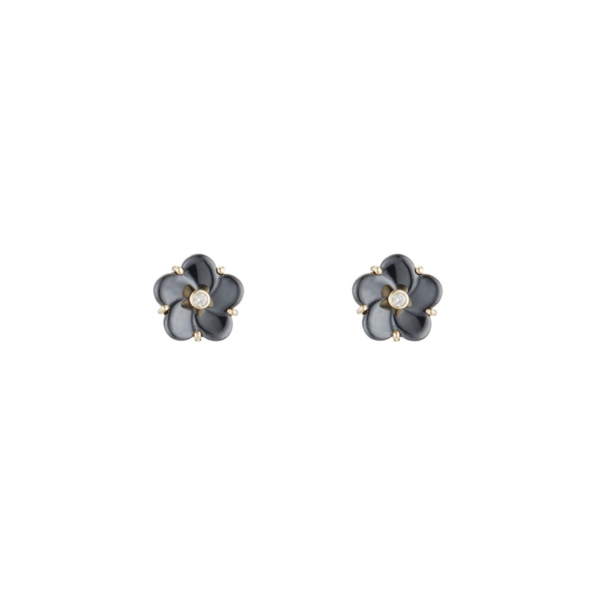 Boucles d'oreilles "Fleur noir" Or et Diamants Boucles d'oreilles "Avril" Or jaune et Diamant
