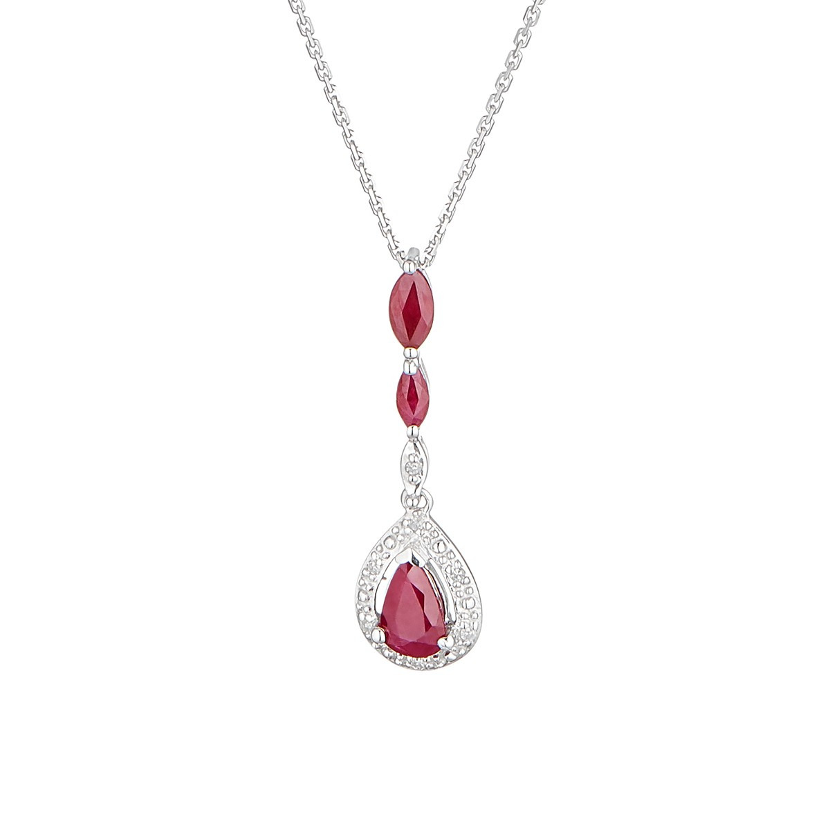 Pendentif "Zanzibar Rubis" Or et Diamants Pendentif "Soline" Or blanc et Rubis
