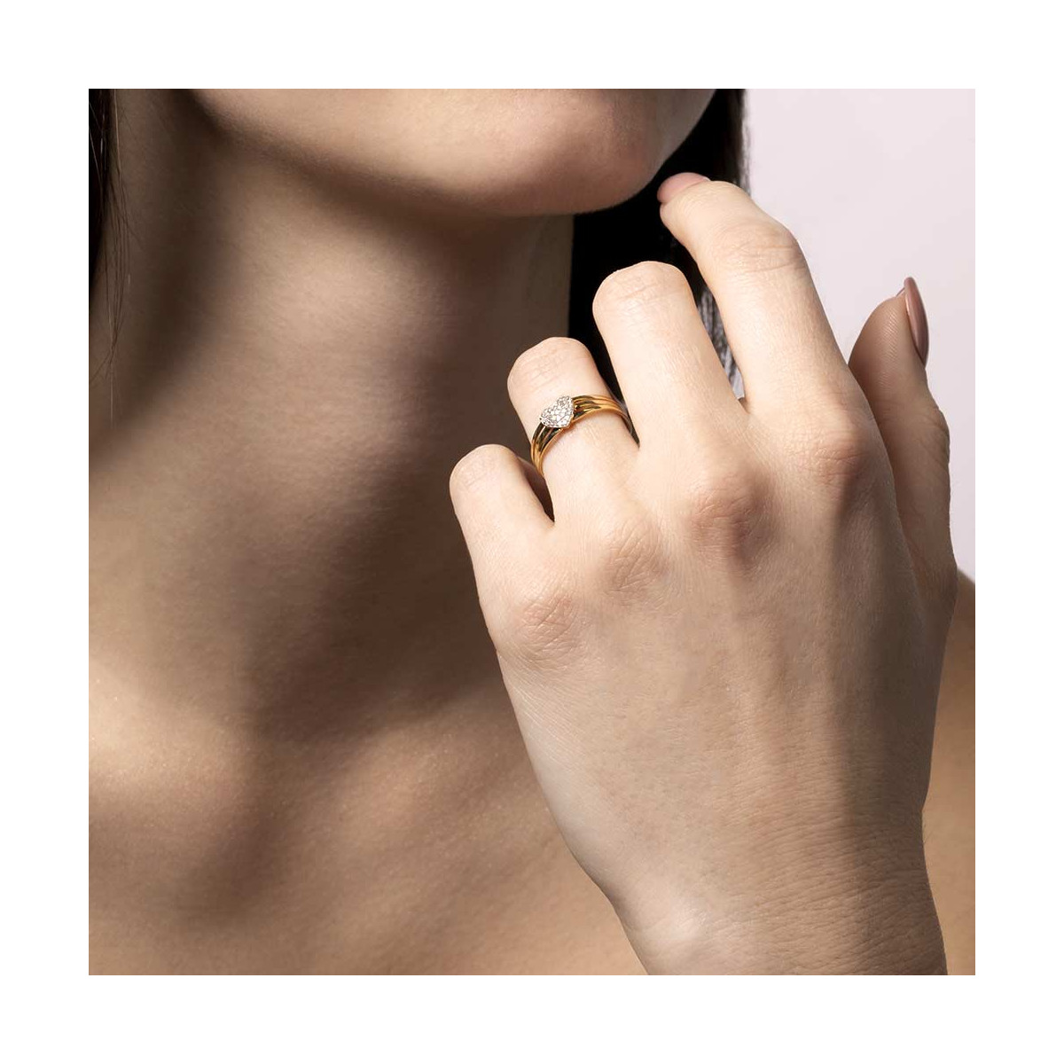Bague "Gravé dans mon Coeur" Or jaune et Diamants Bague " Virginie" Or jaune et Diamant