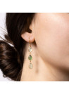 Boucles d'oreilles dorées montées d'une Calcédoine et d'une préhnite verte "Sidonie"