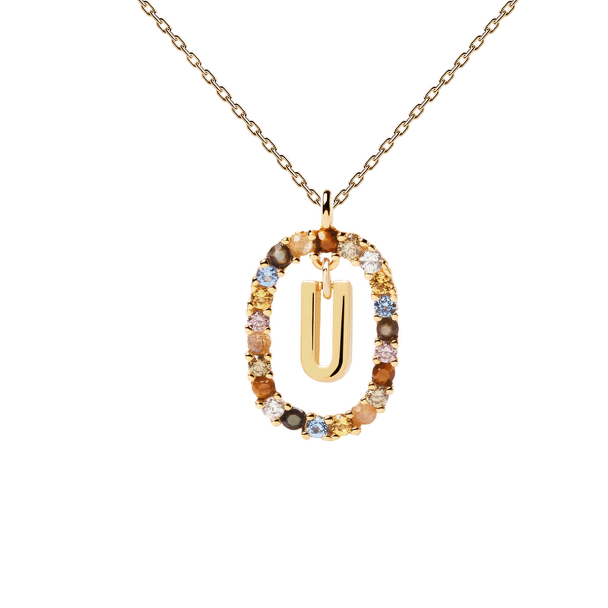 PDPAOLA Collier en argent doré- Lettre U - PDPAOLA Collier en argent doré - Lettre U -