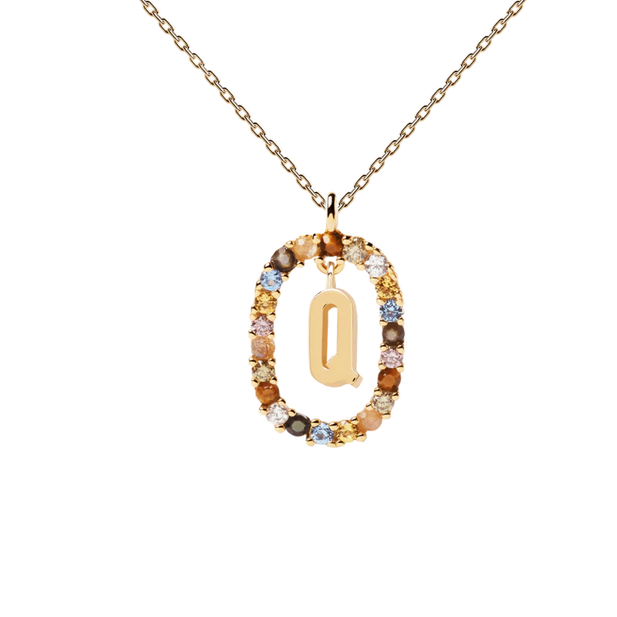 PDPAOLA Collier en argent doré- Lettre Q - PDPAOLA Collier en argent doré - Lettre Q -