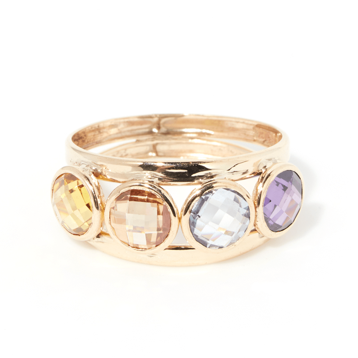 Bague Maden Colormix "Or Jaune 375/1000 Bague "Cristal" Or jaune