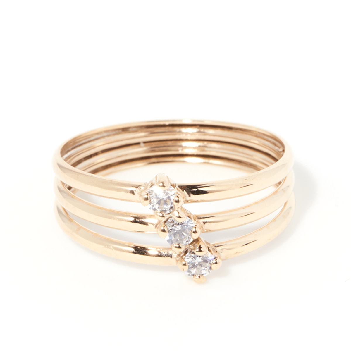 Bague " Abbie Blanc "Or Jaune 375/1000 Bague " Abbie Blanc "Or Jaune et Zirconium