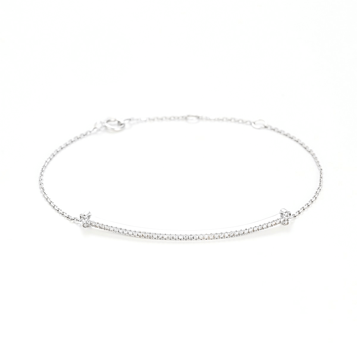 Bracelet "Ligne de Diamants" Or et Diamants Bracelet "Corinne" Or blanc et Diamant