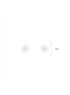 Boucles d'oreilles enfant "Fleur blanche"Or Jaune et nacre