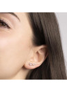 Boucles d'oreilles grimpantes or blanc et oxydes de zirconium "Trio de Pierre"
