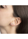 Boucles d'oreilles grimpantes or blanc et oxydes de zirconium "Trio de Pierre"