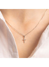 Pendentif "Croix du Bonheur" Or Blanc et Diamants
