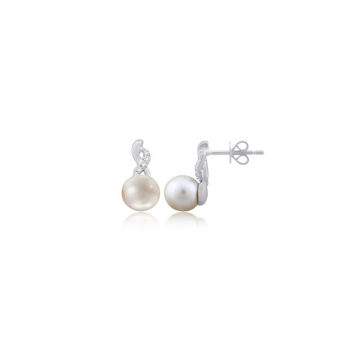 Boucles d'oreilles "Divination" Or, Perles et Diamants