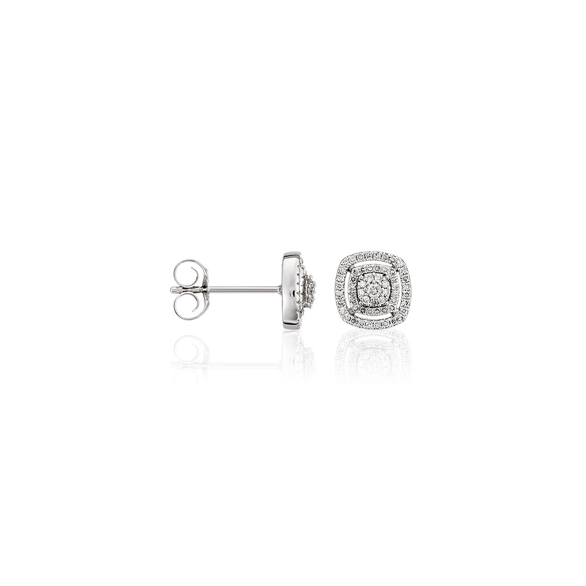 Boucles d'oreilles "Carré richesse" Or et Diamants Boucles d'oreilles "Fiévreuse" Or blanc et Diamant