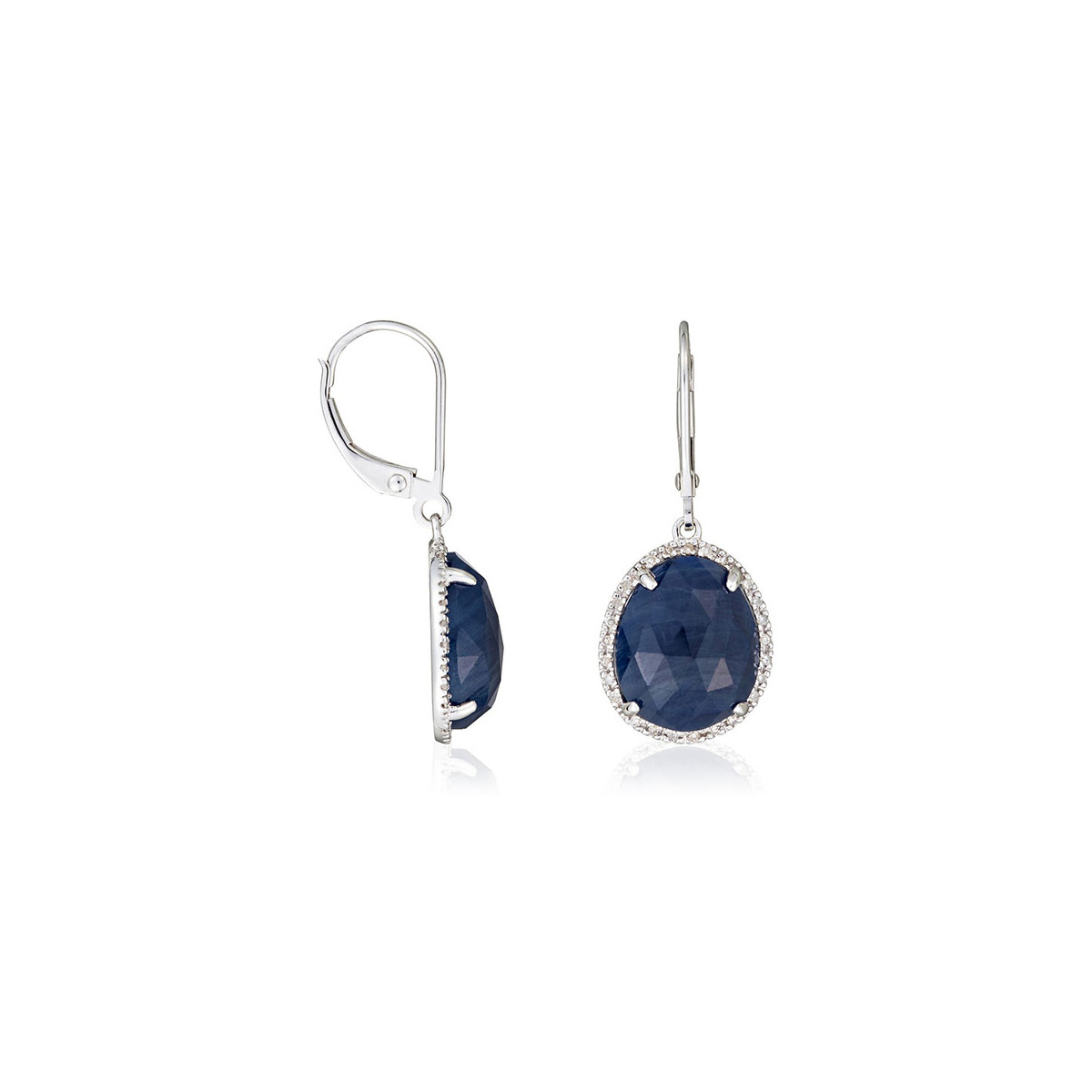 Boucles d'oreilles "Bermudes Nouvelles" Or et Diamants Boucles d'oreilles "Lune Antique" Or blanc et Saphir