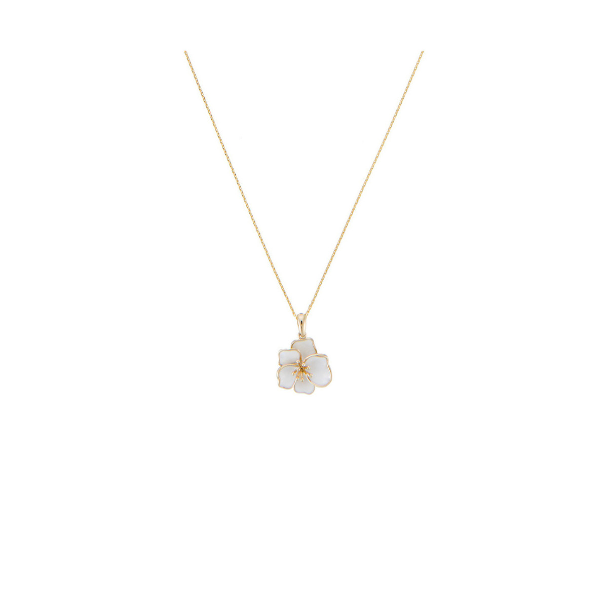 Pendentif "Orchidée" Or et Diamants Pendentif "Poséidon Lumineux" Or jaune et Email