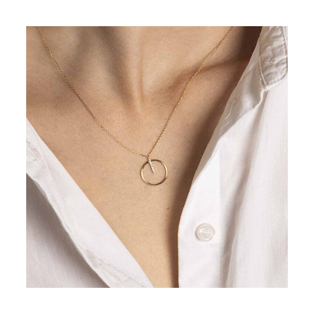 Collier Or Jaune et Diamant Collier "Aimable" Or jaune et Diamant