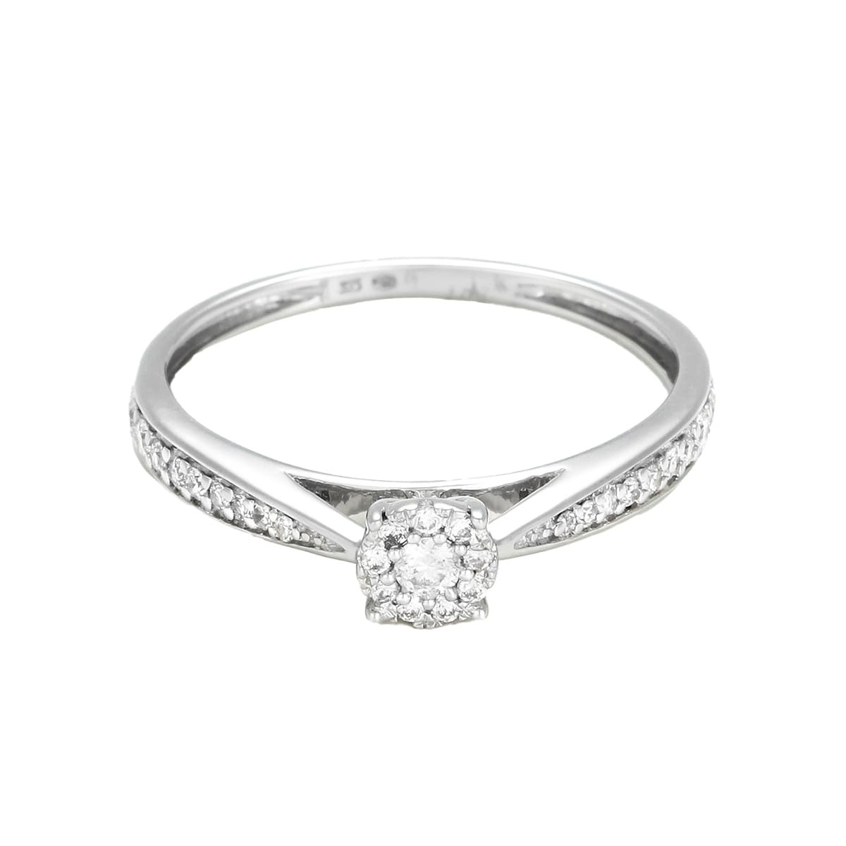 Bague "Solitaire Radieux" Or et Diamants Bague "Ensoleillée" Or blanc et Diamant