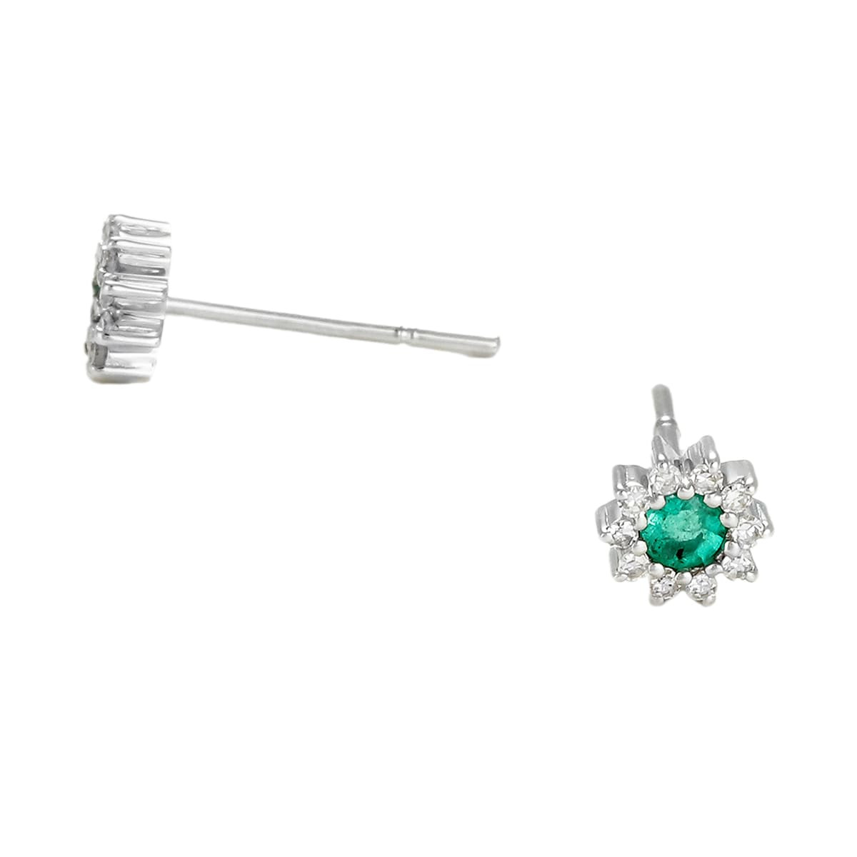 Boucle d'oreilles "Etoile Emeraude" Or et Diamants Boucles d'oreilles "Fleurie" Emeraude D0,12/24 E0,30/2