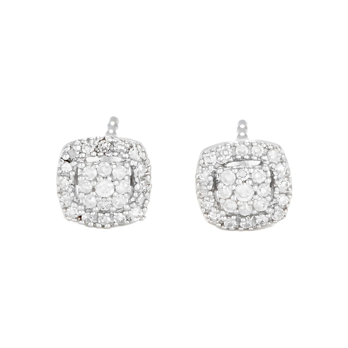 Boucles d'oreilles "Carré Raffiné" Or et Diamants Boucles d'oreilles "Gratifiée" Diamant 0,15" Or blanc et Diamant