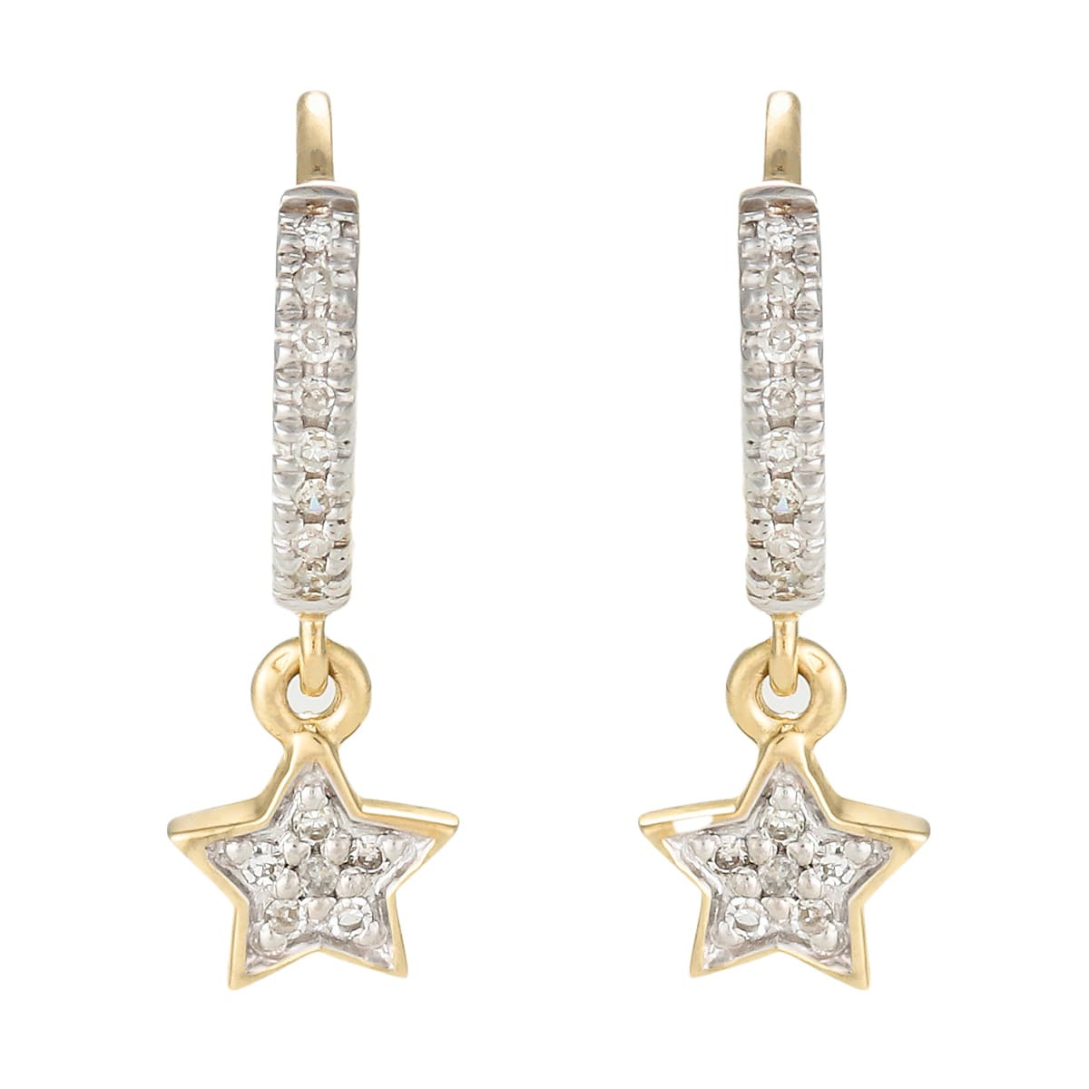 Boucles d'oreilles "Charms Star Jaune" Or et Diamants